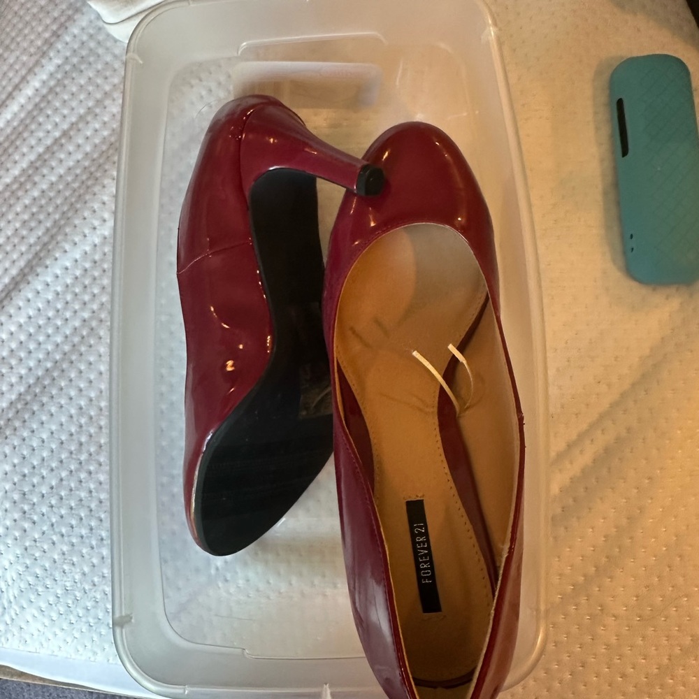 Forever 21 Glossy Red Heels